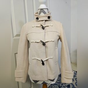 Banana Republic Cream- Colored Wool-Blend Coat